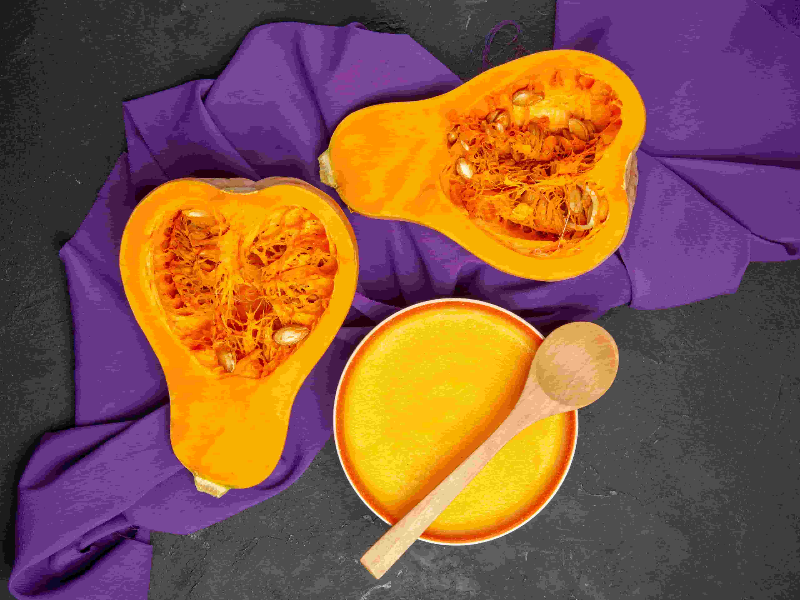 Raw butternut squash, showcasing the natural form of the vegetable and its nutritional value for pets and humans.